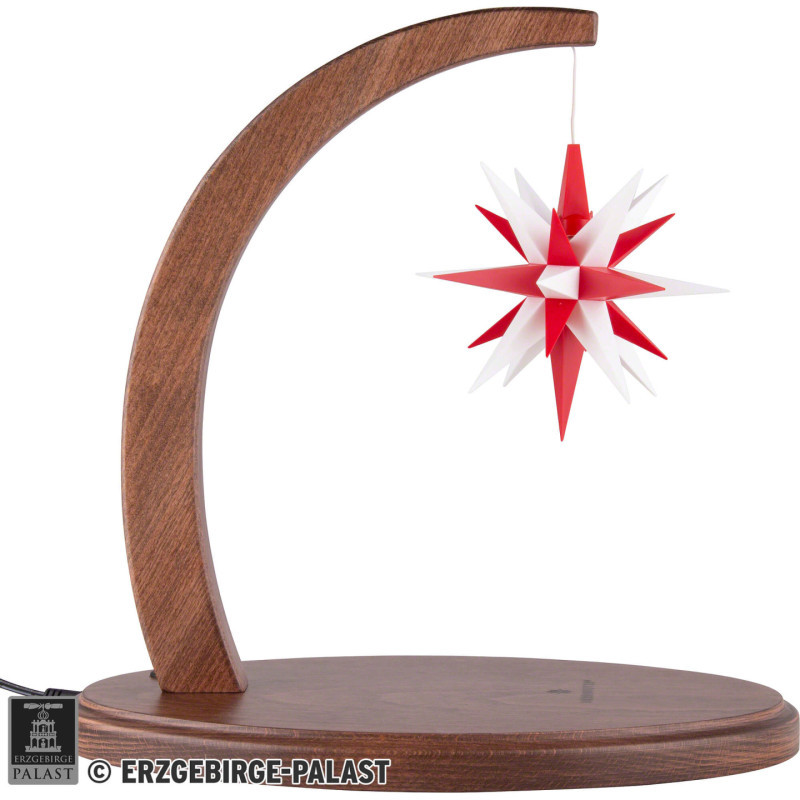 Sternenbogen nussbaum mit A1e weiß-rot - 29 cm