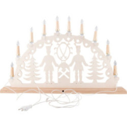 NARVA Candle Arch chain with 10 Wood Shaft Bulbs - Ash