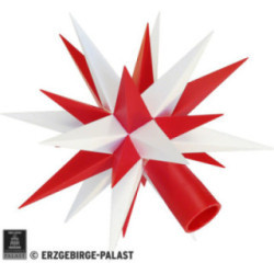 Ersatzstern für Sternenkette A1s weiß/rot Kunststoff - 13 cm