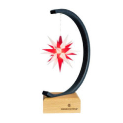 Metall-Sternenbogen anthrazit-glitter mit A1e weiß/rot - 27,5 cm