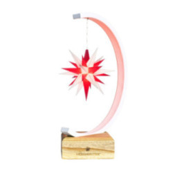 Metall-Sternenbogen weiß-glitter mit A1e weiß/rot - 27,5 cm