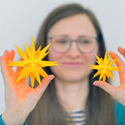 Herrnhuter Moravian Star Miniature Star Yellow Plastic - 8 cm / 3.1 inch