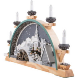 Candle Arch - Johannis Mine of Seifen with Miners - 55x31 cm / 21.7x12 inch