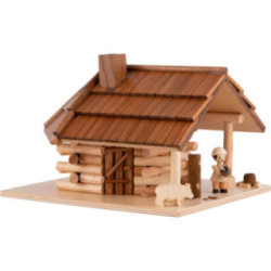 Traditionelles Rauchhaus Freiberger Hütte mit LED - 12,5 cm