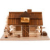 Smoking Hut - Charcoal Hut with Wood Worker and LED - 10,5 cm / 4 inch