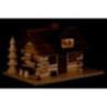 Smoking Hut - Charcoal Hut with Wood Worker and LED - 10,5 cm / 4 inch