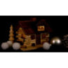 Smoking Hut - Charcoal Hut with Wood Worker and LED - 10,5 cm / 4 inch
