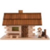 Smoking Hut - Forest Hut with Wood Worker and LED - 10 cm / 4 inch