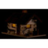 Traditionelles Rauchhaus Waldhütte mit Waldarbeiter und LED - 10 cm