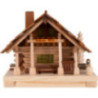 Smoking Lighted House - Freiberg Hut with Figurine - 25 cm / 9.8 inch