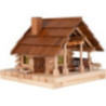 Smoking Lighted House - Freiberg Hut with Figurine - 25 cm / 9.8 inch