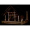 Smoking Lighted House - Freiberg Hut with Figurine - 25 cm / 9.8 inch