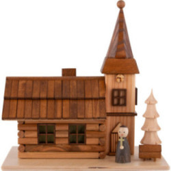 Smoking House - Rural Church with Pastor and LED - 19 cm / 7.5 inch