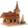 Rauchhaus Dorfkirchlein mit Pfarrer und LED - 19 cm