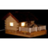 Smoking Lighted House - Farm with Figurine - 17 cm / 6.7 inch
