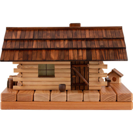 Räucher-Lichterhaus Waldhütte - 18 cm
