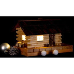 Räucher-Lichterhaus Waldhütte - 18 cm