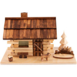 Smoking Hut - Lake House with LED - 12 cm / 4.7 inch