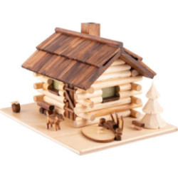 Smoking Hut - Lake House with LED - 12 cm / 4.7 inch