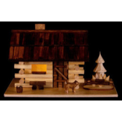 Smoking Hut - Lake House with LED - 12 cm / 4.7 inch