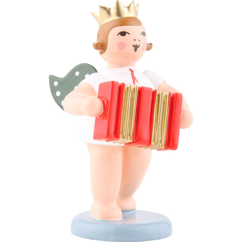 Angel with Crown and Accordion - 6,5 cm / 2.5 inch