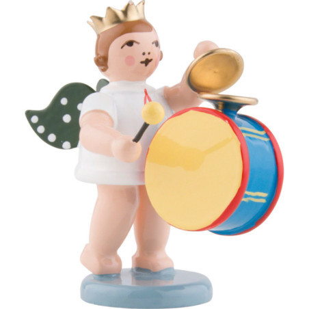 Angel with Crown and Large Drum with Cymbal - 6,5 cm / 2.5 inch