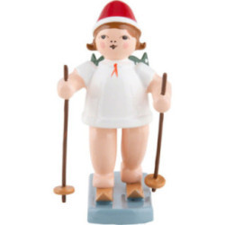 Weihnachtsengel mit Mütze und Schneeschuhen - 6,5 cm