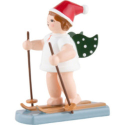 Weihnachtsengel mit Mütze und Schneeschuhen - 6,5 cm