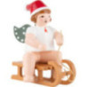 Christmas Angel with Hat Sitting on Sleigh - 6,5 cm / 2.5 inch