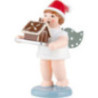 Bäckerengel mit Mütze und Pfefferkuchenhaus - 6,5 cm