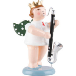 Angel with Crown and Bass Clarinet - 6,5 cm / 2.6 inch