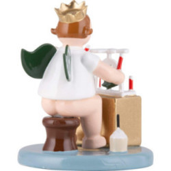 Christmas Angel Sitting with Crown and Pyramid - 6,5 cm / 2.6 inch