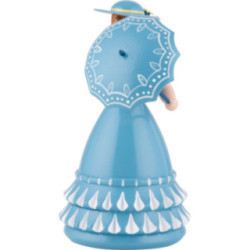Biedermeierfrau in blau mit Schirm - 11 cm