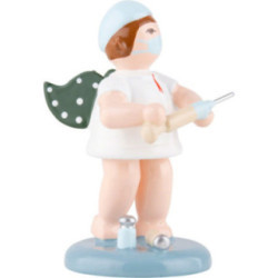 Engel mit Haube und Spritze - 6,5 cm