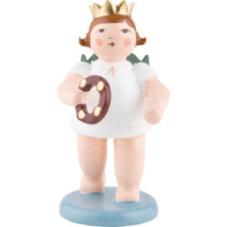 Engel mit Krone und Schellenring - 6,5 cm