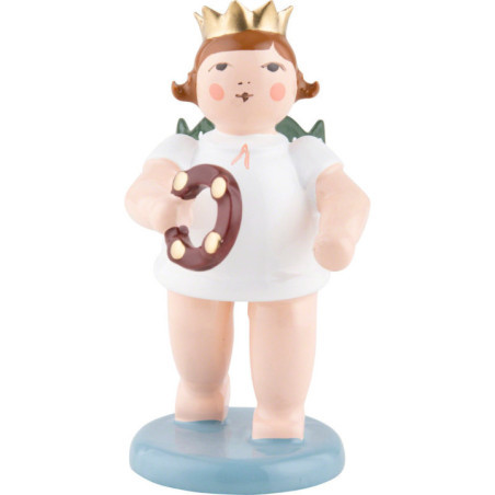 Engel mit Krone und Schellenring - 6,5 cm