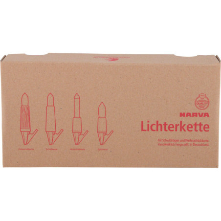 NARVA Exclusive Lichterkette mit 10 Holzschaftkerzen aus Zebranoholz