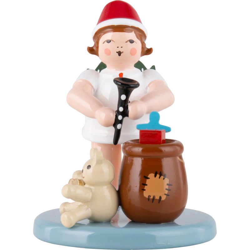 Weihnachtsengel mit Mütze und Geschenkesack - 6,5 cm