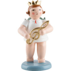 Engel mit Krone und Notenschlüssel - 6,5 cm