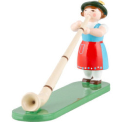 Musikantin mit Alphorn - 6,5 cm
