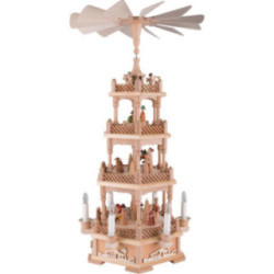 4-Tier Pyramid - Nativity, Natural, Electric - 61 cm / 24.1 inch