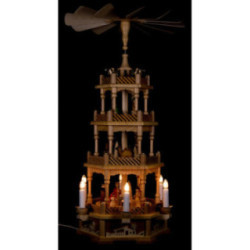 4-Tier Pyramid - Nativity, Natural, Electric - 61 cm / 24.1 inch