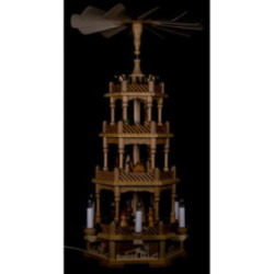 4-Tier Pyramid - Nativity, Natural, Electric - 61 cm / 24.1 inch