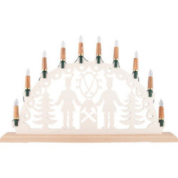 NARVA Exclusive Lichterkette mit 10 Holzschaftkerzen aus Zebranoholz