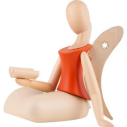 Sternkopf Angel Sitting with Book (orange) - 12,5 cm / 4.9 inch
