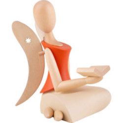 Sternkopf Angel Sitting with Book (orange) - 12,5 cm / 4.9 inch