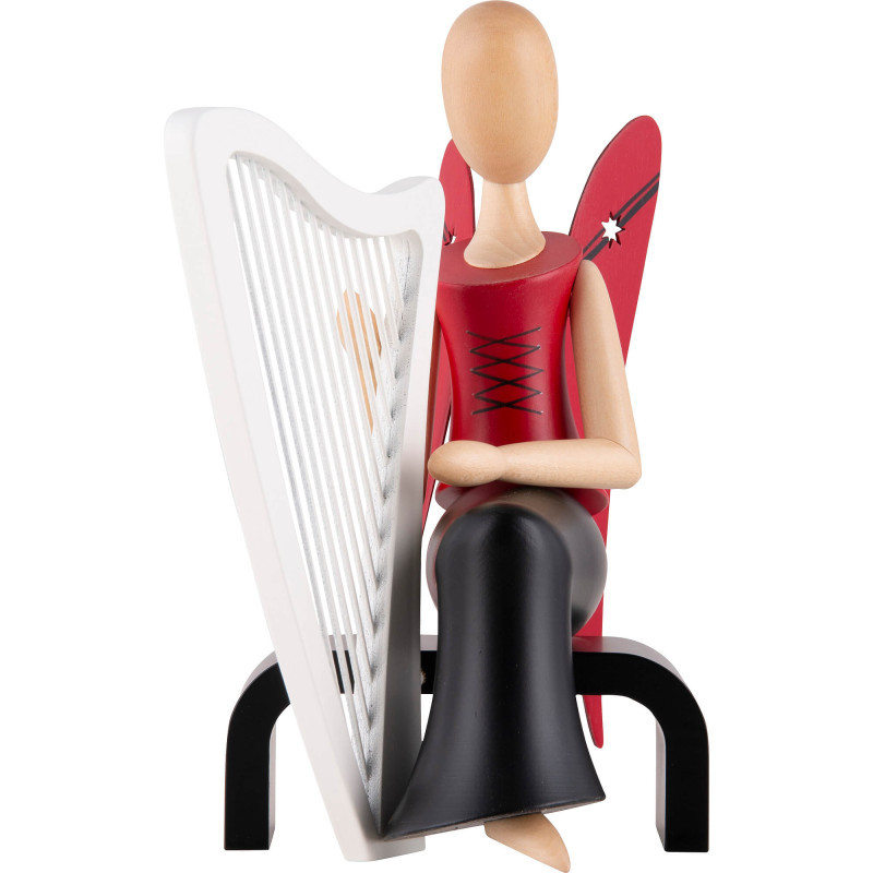 Sternkopf Angel with Harp Sitting - 15,5 cm / 6.1 inch