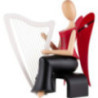 Sternkopf Angel with Harp Sitting - 15,5 cm / 6.1 inch
