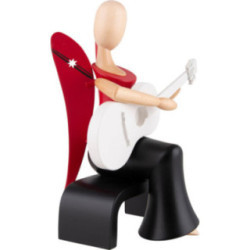 Sternkopf Engel mit Gitarre sitzend - 15,5 cm