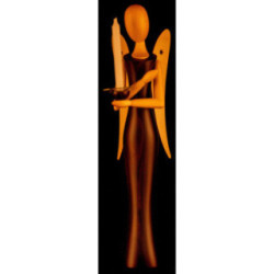 Sternkopf Engel aus Makassar (Ebenholz) - 24,5 cm